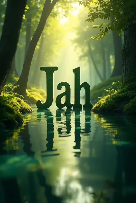  Music CD cover  , in a forest ,  very clean and serene environment , With the bright sun and the reflection of Jah 