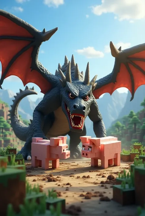 

 Minecraft Dragon vs 2 Pig