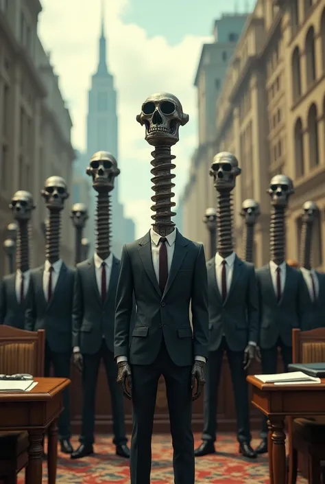  MAKE AN IMAGE OF SCREWS ORGANIZED IN SOCIETY, SCREWS WEAR SUITS 
