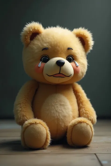 Picture of the sad Teddy bear crying 