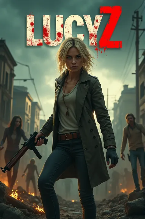 Make a zombie invasion movie poster starring a blonde female character named lucy The name of the movie is LucyZ Get a more effective poster 