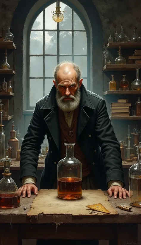 Hennig Brandt in his laboratory