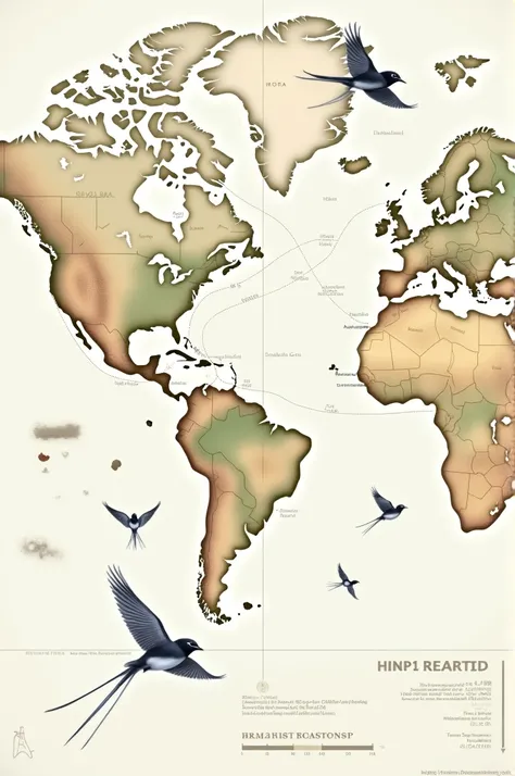  Map of the migration route of the white wagtail