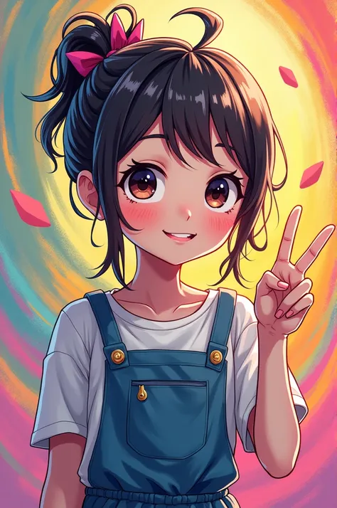 An anime profile picture making the peace gesture "✌️"