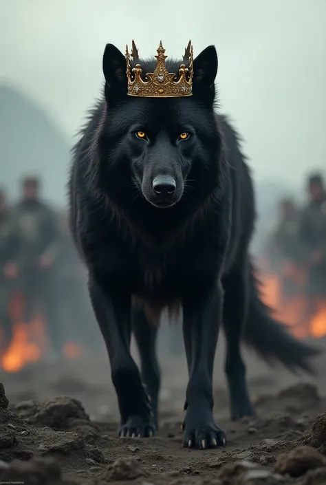 a crowned king black lone wolf on battle of throne 