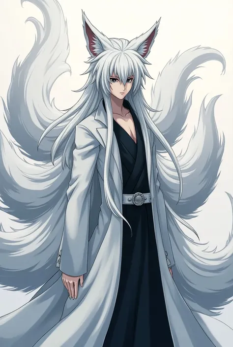 Yuyu Hakushos Kurama Youko completes long white hair
3 tails and stately 
FACELESS AS A FOX 