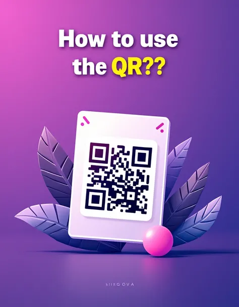  A cover for an Instagram carousel purple background with details with a title that says “HOW TO USE THE QR??” And that below it has a qr code 