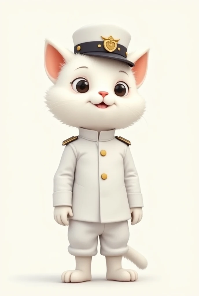 A Cartoon cat White Soldier2D