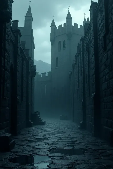 dark medieval anime background without characters