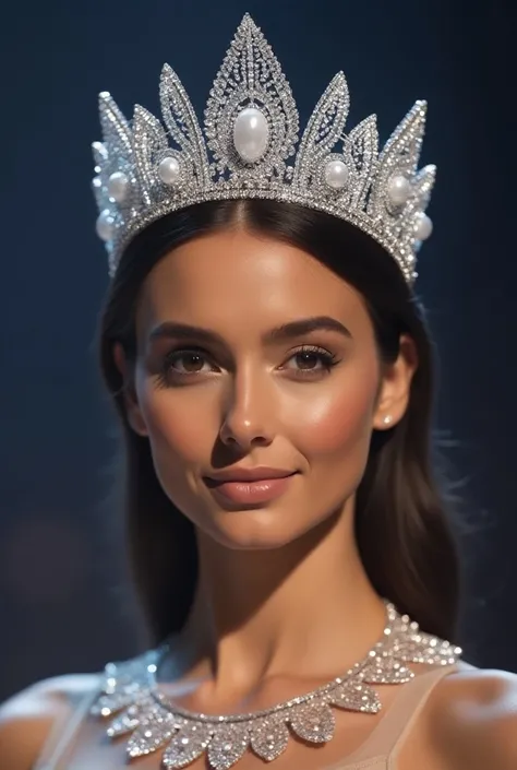 
The woman who won miss universo wears a crown like this
Crown structure: Imagine an elegant circular crown frame, small or some may have an open-sided design.  (semi-open)  to look modern and not overly opaque.

Butterfly wings :  Design the butterfly win...