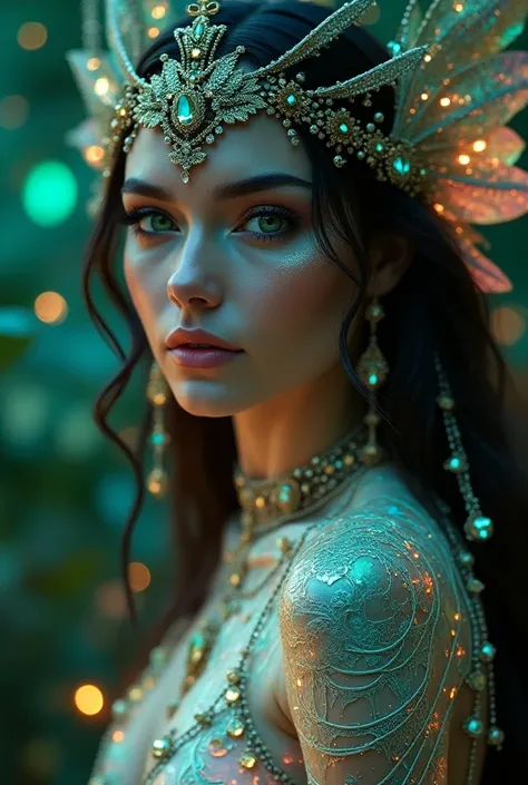 [12/11, 21:26] Josenati :  Woman like Megan Fox and Ana de Armas of young girls , sexy,  fantastic GODDESS ,  infinite indescribable beauty beautiful green eyes perfect fantastic full body shot .jewelry ornaments all over the body crown ,diamonds,rubies,sa...