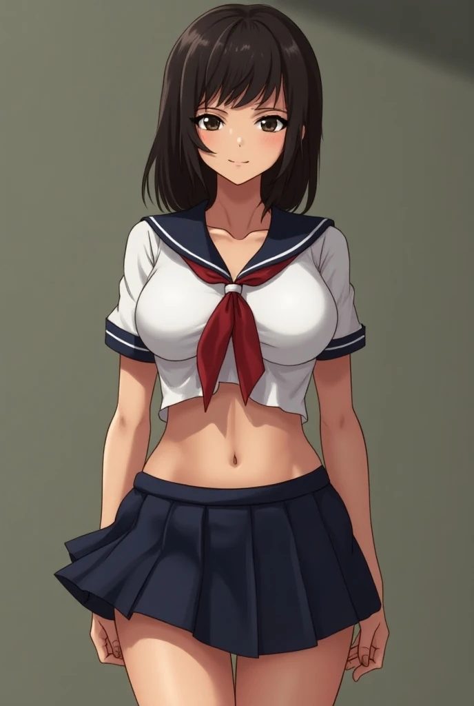  big sagly breasts  jav  wearing a sexy schoolgirl uniform for the old men. She looks absolutely adorable in it. The skirt is short and pleated, barely covering her ass cheeks, while the top shows off plenty of cleavage. The whole ensemble leaves nothing t...