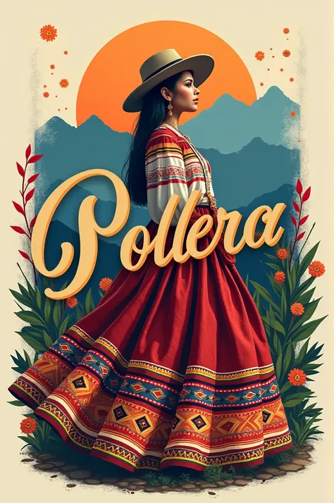 Create a logo for an Andean skirt with the name of pollera