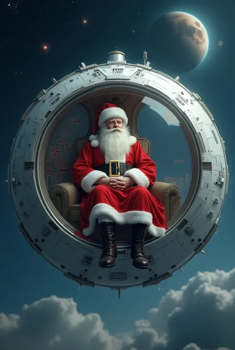 Saint Nicolas in a flying saucer