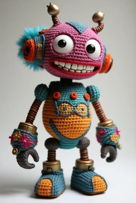  Make me a step by step amigurumi pattern of wild robot  ( Roz y Brillo )  that is approximately 5- 6 inches long 