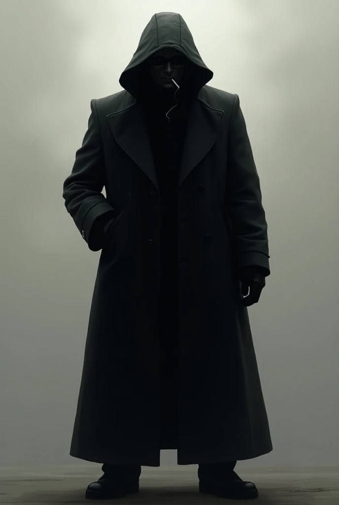  The main character in my book is mysterious and dark ,  that is an image that well portrays the mystery of him ,  I want him to be standing smoking his cigarette as he always does,  with a big coat while looking straight ahead ,  his face is a dark shade ...