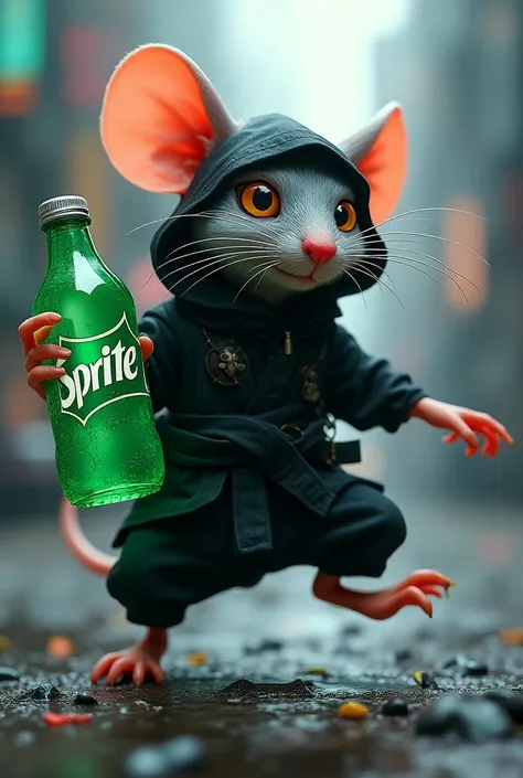 Ninja rat mixed with a bottle of sprite soda