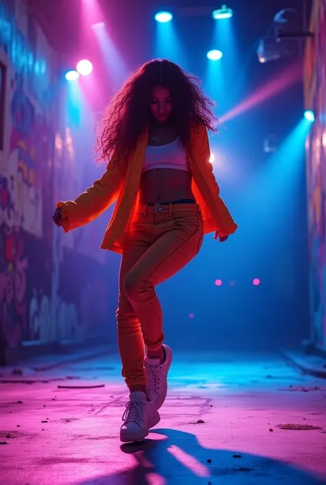 High-quality, vibrant thumbnail image for a dance video link, featuring a dynamic dancer in mid-motion. The dancer is wearing fashionable, brightly colored clothing with streetwear style, and is captured in a lively dance pose, exuding energy and enthusias...