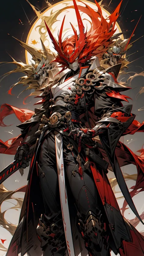 swords and anime characters in red outfits with swords, dragon, akiyuki shinbou, shikanosuke hachigaki, ichigo kurosaki, akira a...