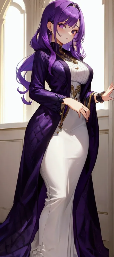 Wealthy girl with beautiful purple hair 