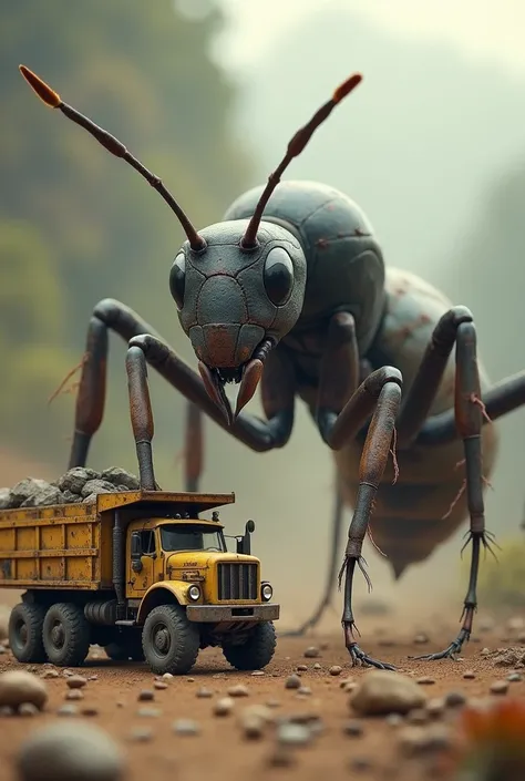 An ant and a hopper truck together