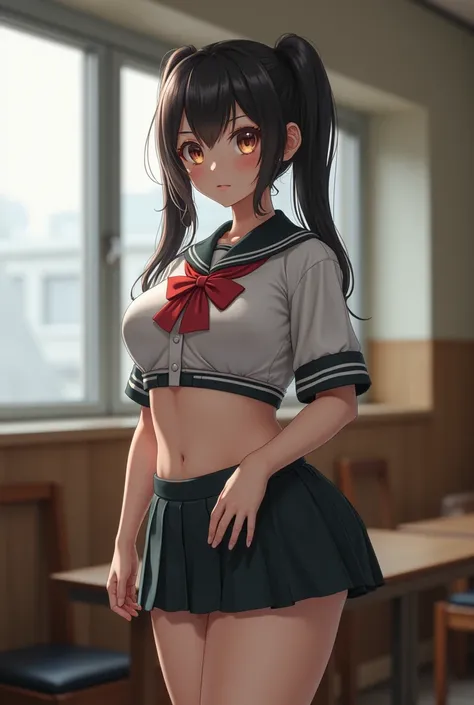 Busty　uniform　Miniskirt　 twin tails　Loli face　live-action
