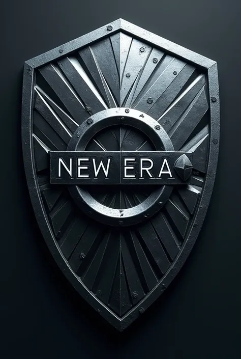 A shield with the name New Era with a cool plis design 