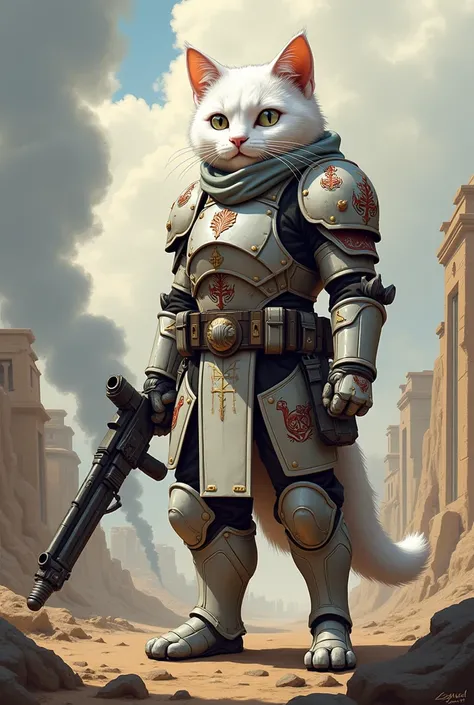 Create a 2D Soldier White Cat 