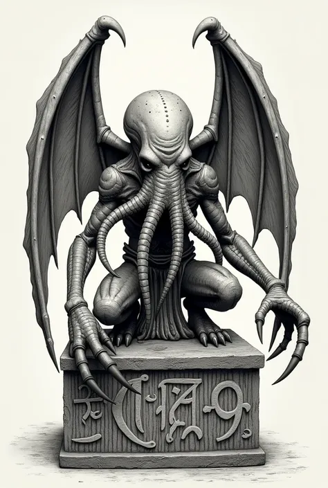  god Cthulhu “The figure ,  that the members of the congress passed from hand to hand to study it more thoroughly,  measured about twenty to twenty-five centimeters high and was finely carved .  represented a monster with vaguely anthropoid outlines ,  but...