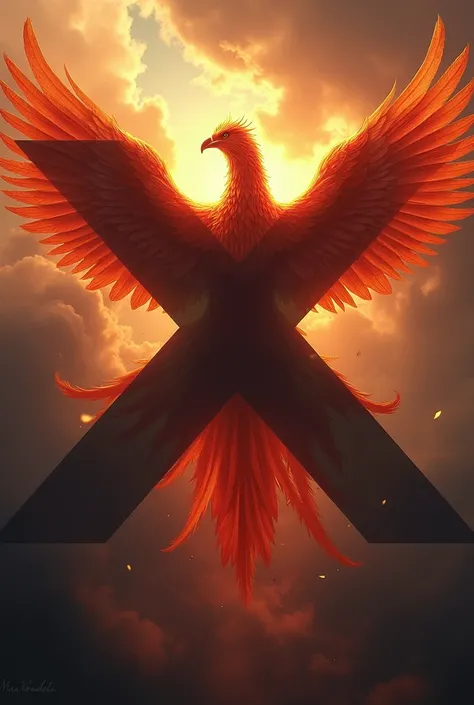 A large “x2” with a phoenix in the back 