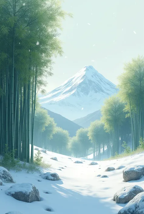 bamboo forest、Snow Scene、Diagonally below