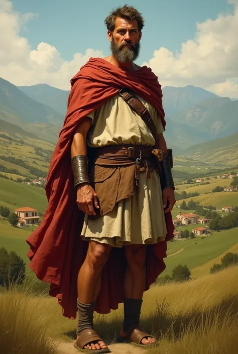 a colonist from ancient Rome where he is seen individually against a background of his lands