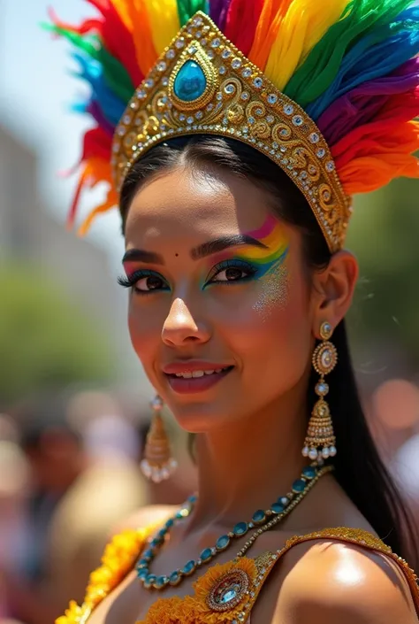 Beauty makeup for a flag bearer 
What does luck represent about the Rio Carnival