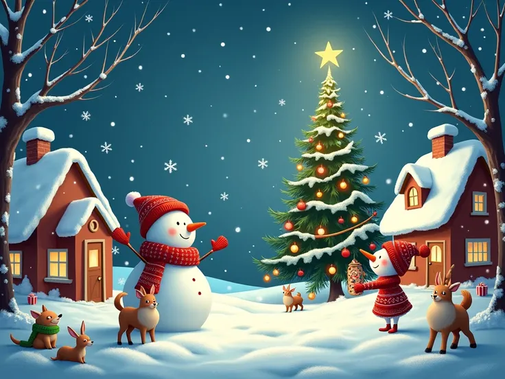 Create a really fun Christmas background ,  leave a space in the middle and Ill add an image.