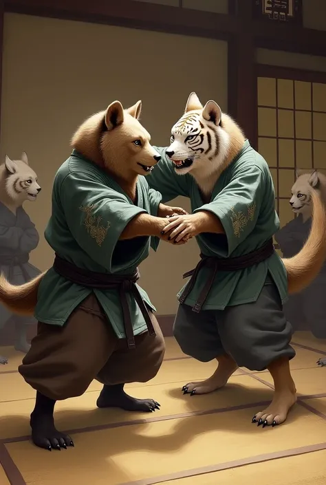 Animals with jiu-jitsu kimono 