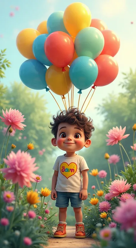 Foto realistic A boy, zoo, many balloons, happy, happy, perfect quality, clear focus (clutter - home: 0.8), (masterpiece: 1.2) (realistic: 1.2) (bokeh) (best quality) (detailed skin: 1.3) (intricate details) (8K) (detail eyes) (sharp focus), (happy)