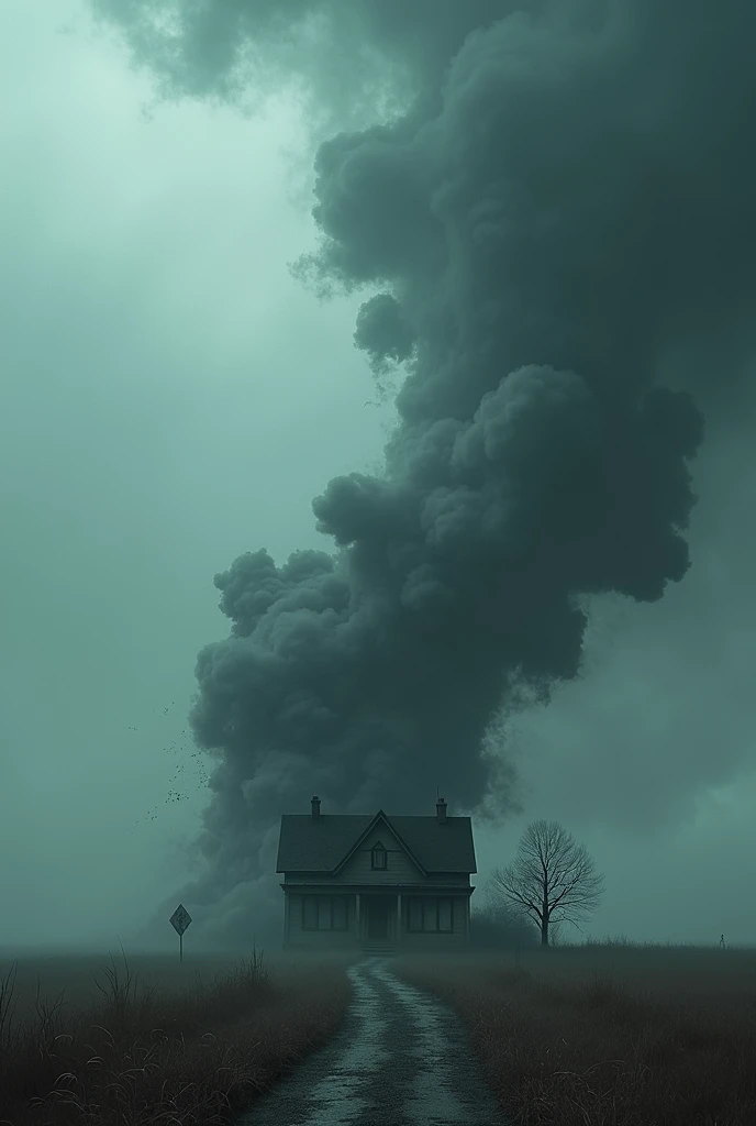 a cyclone destroying the house thats more like smoke