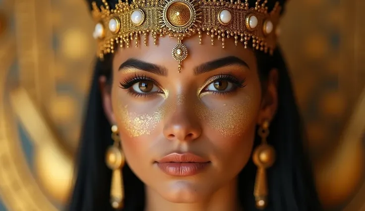 • "The goddess Hathor and her relationship with beauty and makeup in Ancient Egypt."
VERY BEAUTIFUL GODDESS PRECIOUS DIVINE ,  GOLD LOTS OF WHITE ORNAMENTS TUNICS