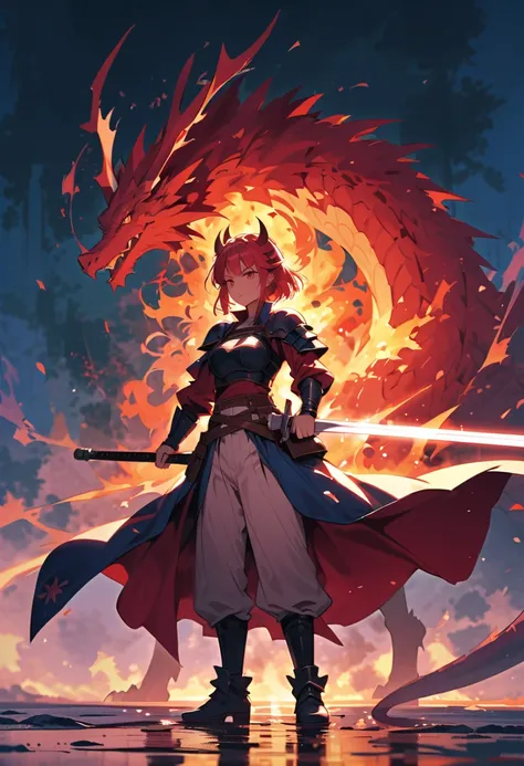 strong emotions, Sakura, dragon, short hair, light, focus, dragon Tamer, full body , horns on head, com um filhote de dragon ns braços, full ,body , half Lightersaber sword blade, , fantasy uniform, armor,  tall 