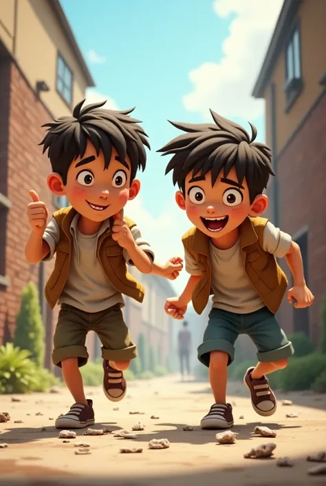 An animated image of two boys breaking the rules of society