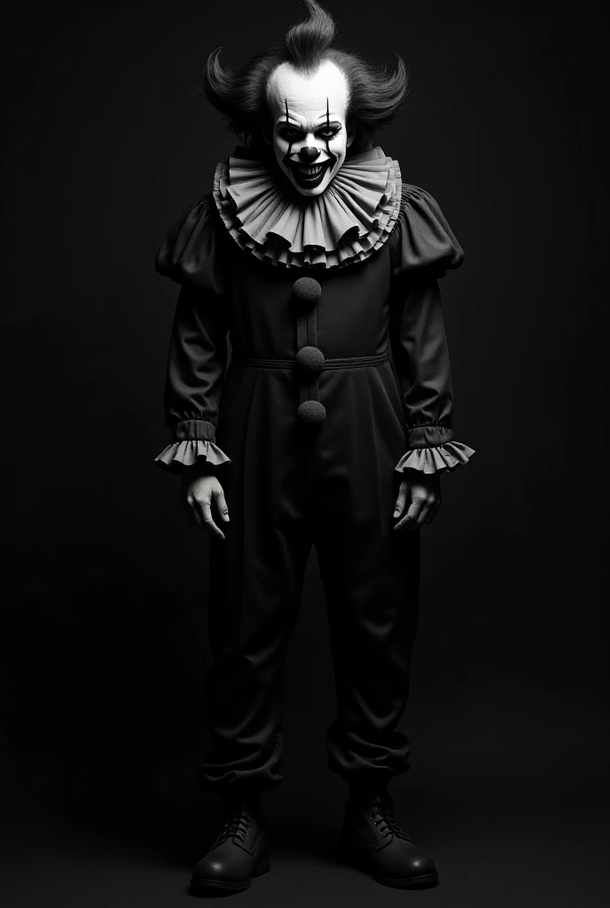 black and white clown 
