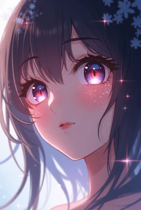 Face made with sparkles anime