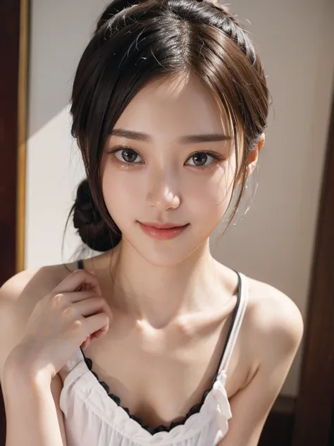 (sfw:1.5),( a beautiful Japanese girl:1.5), ( small chest:1.5),( textured skin, Detailed skin, detailed face, detailed eyes on board,Detailed posing,Natural eyebrows,Perfect limbs, high detail, Best Quality, Super detailed,  surrealism, ,8k, RAW Photos,Pho...