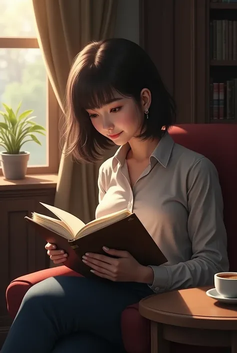  reading a book