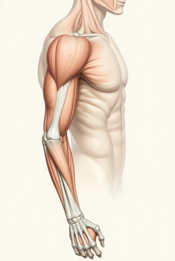 Perform an image-generating promt to generate an anatomical image of the muscles of the upper limb 