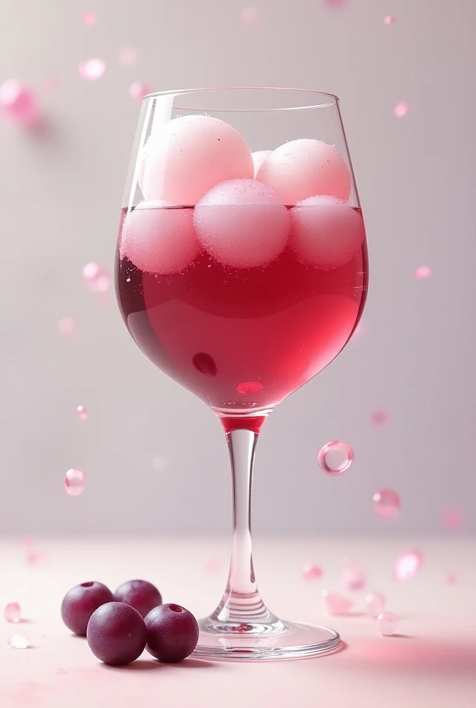 A glass cup that is used to drink wine, with sago inside ,  with thick grape juice syrup.  There must be plenty of sago in the cup . And the image cant be realistic .  It must look like someone who designed.  MUST HAVE PLENTY OF SAGO. SAGO IS THE MAIN .  I...