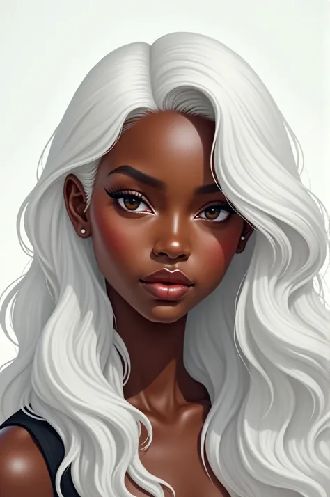 A black girl with a lot of white hair