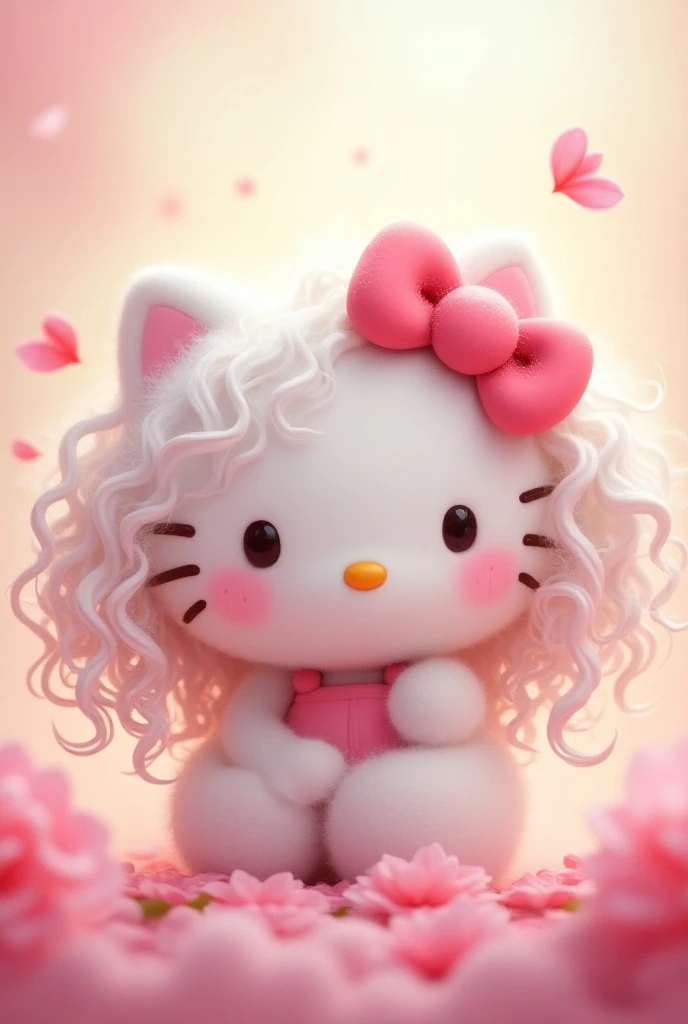 Hello kitty with curls
