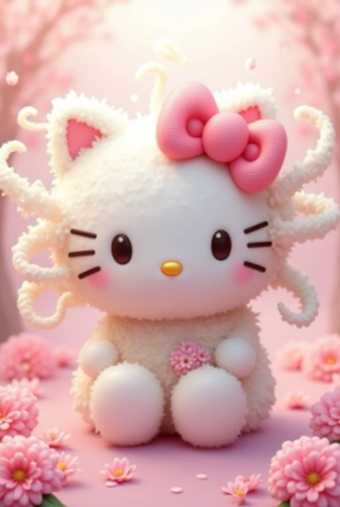 Hello kitty with curls
