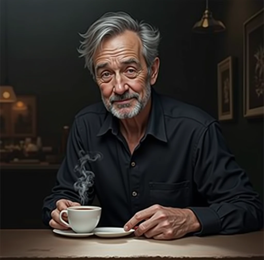 Man drinking coffee